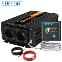 Edecoa 12V-230V Zuivere Sinus Omvormer - 1000W/2000W + controller